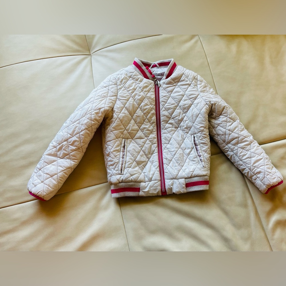Michael Kors White Zip Up Puffer Style Jacket for kids size 5/6